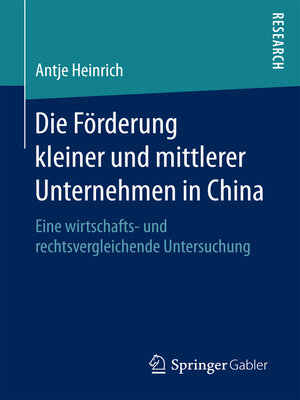 cover image of Die Förderung kleiner und mittlerer Unternehmen in China